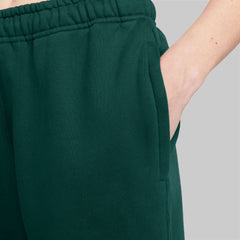 Women's Fleece Pants Elastic bottom (Black) (Teal Green)