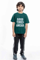 Printed Unisex T-shirt and side stripe Trouser (Good times Ahead)