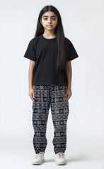 Unisex T-shirt and Trouser (Black white 100% Cotton Plain)
