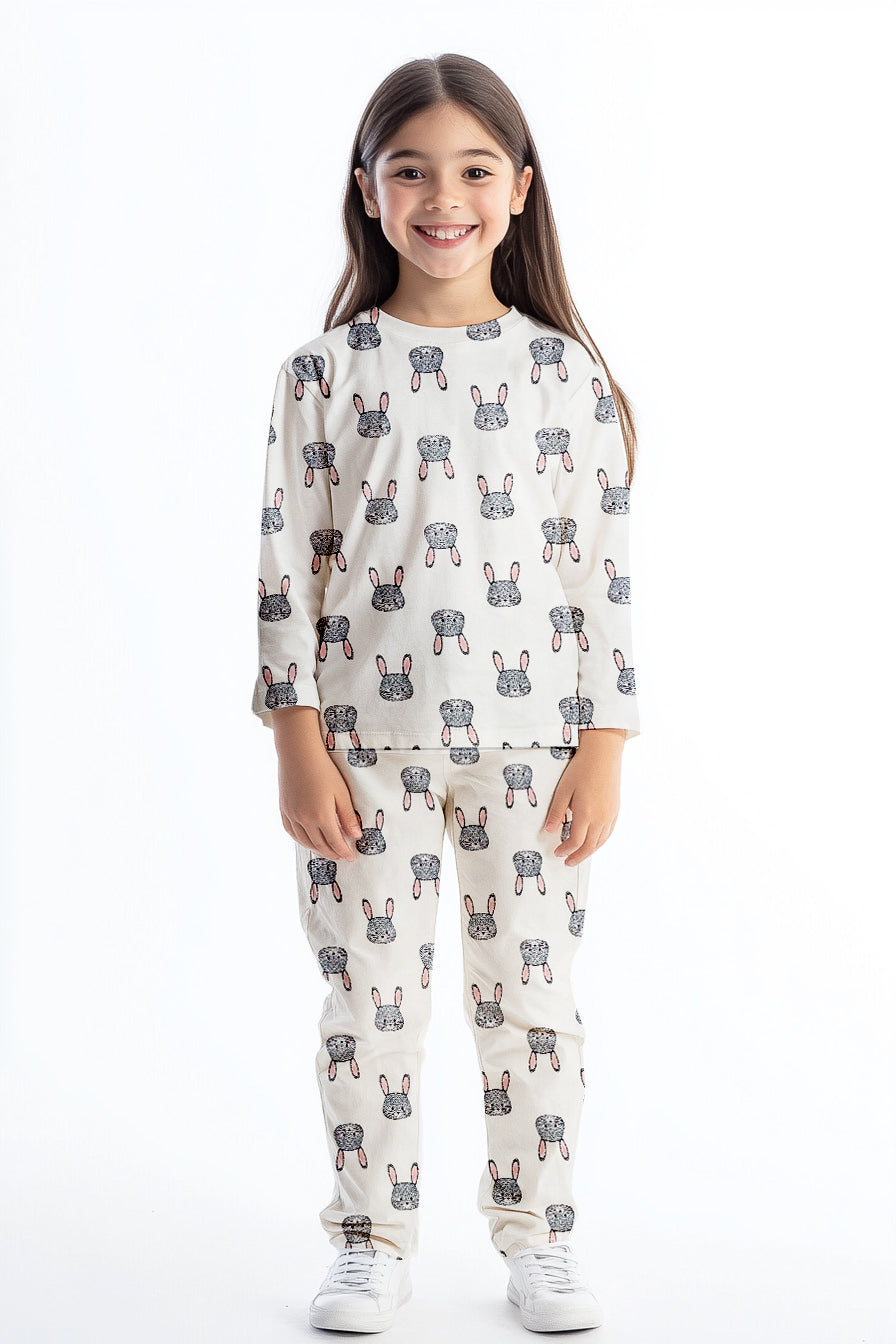 Girls T-shirt and Trouser (Bunny Printed)