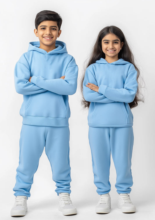 Unisex Sweat Pant & Hoodie Set (Fleece) Sky blue