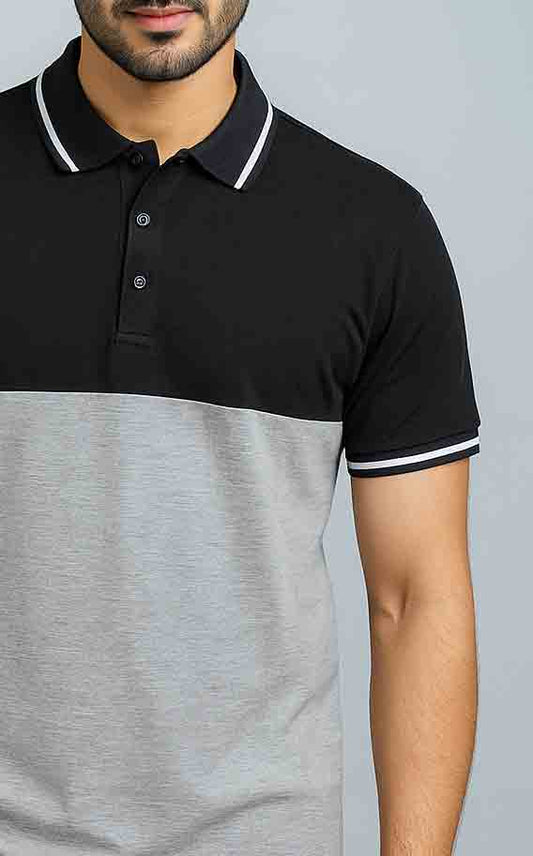 Men's Polo Shirt (Black & Grey)