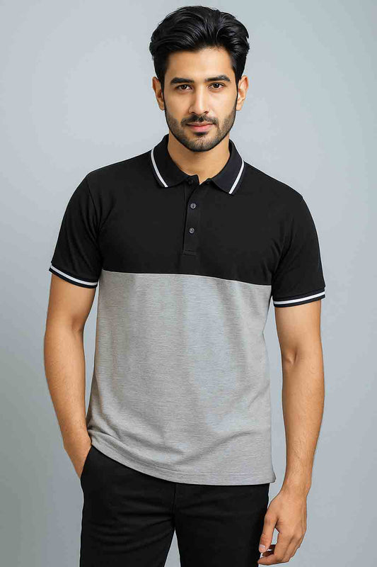 Men's Polo Shirt (Black & Grey)