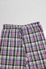 Unisex Cotton Check T-shirt & Trouser (lilac Check)