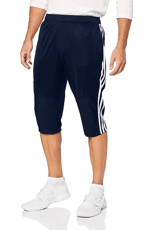 Cotton-Rib All Season Three Quarters Shorts (Navy with white)