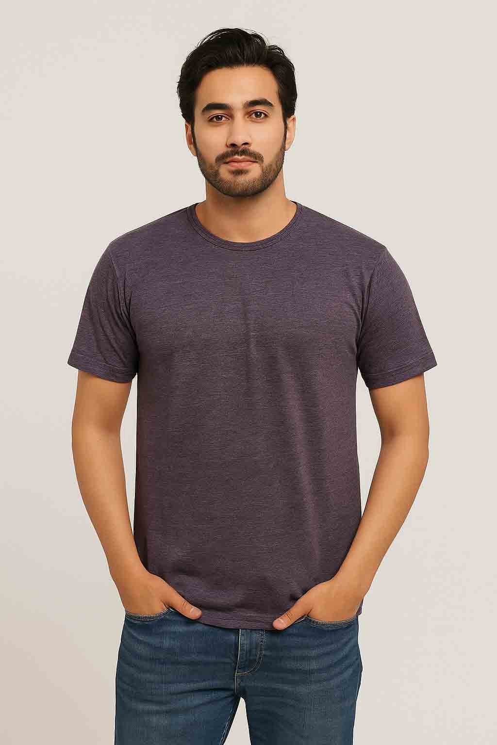 Purple Muscle Fit Short Sleeve T-Shirt