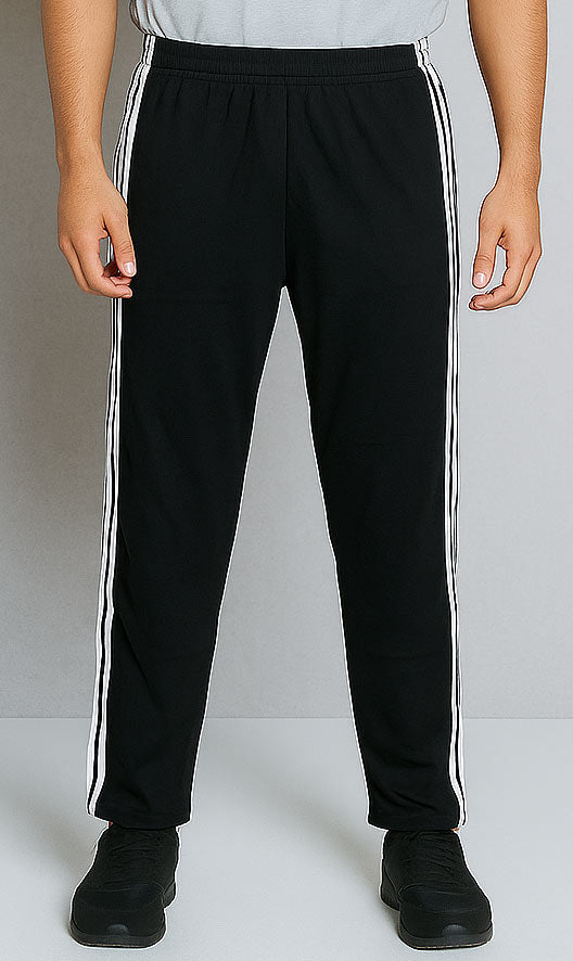 Men's Essential Side Stripe Trouser (Black)