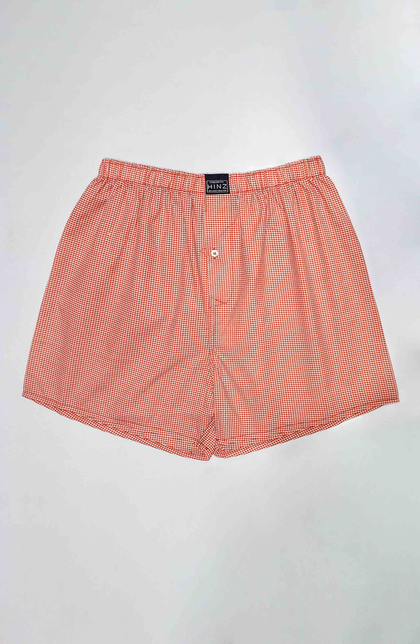 Men Stripe Cotton Boxer Shorts - (100% Cotton) Red Check