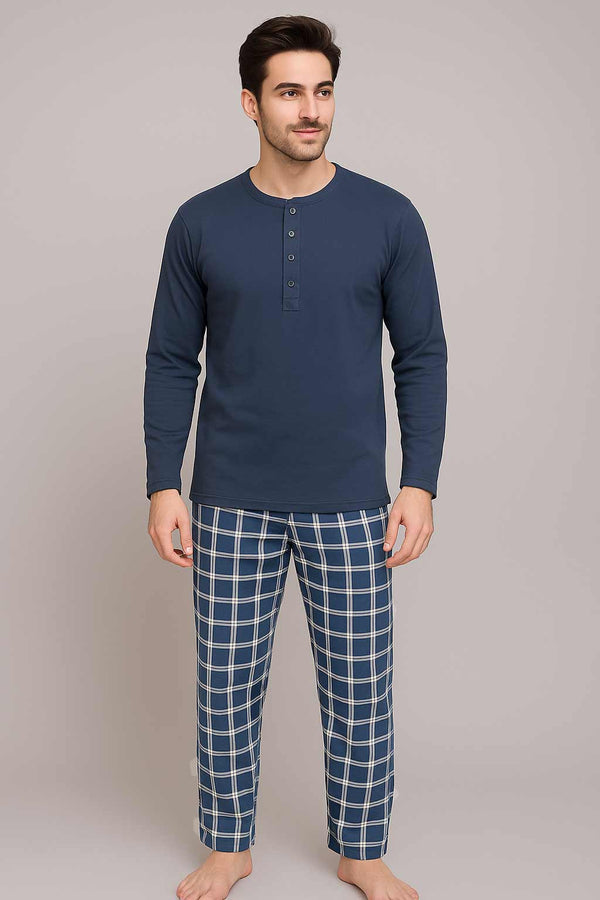Men’s Soft Cotton Lycra Top with Cotton Fleece Trouser Stretchable Lounge Suit