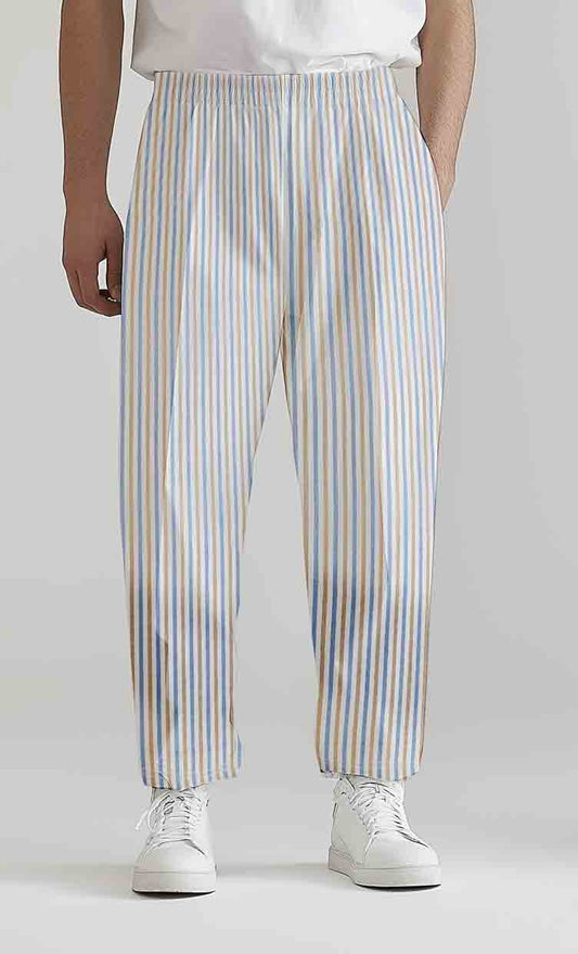 Men's Cotton Check Trouser (White Plaid)