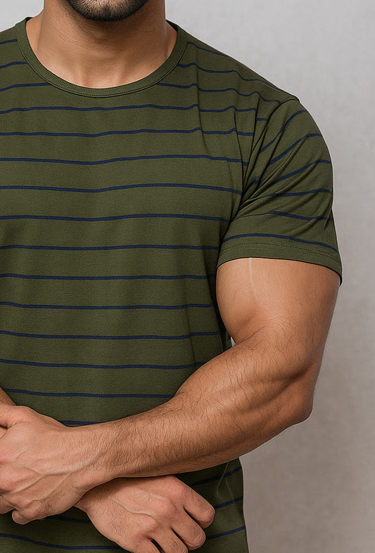 Olive Green Stripe Shirt