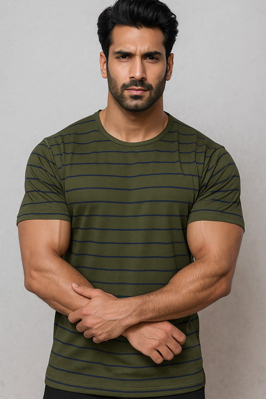 Olive Green Stripe Shirt