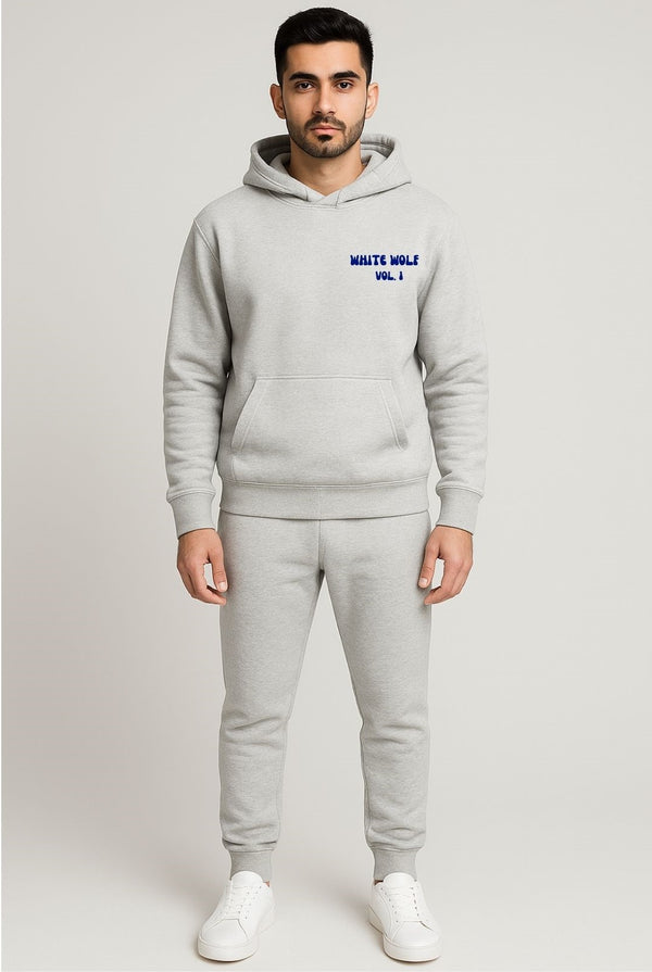 White Wolf Premium Fleece Tracksuit for Men – Winter Hoodie & Joggers Set