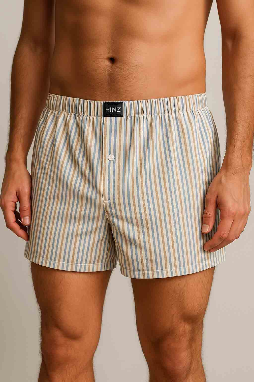Men Stripe Cotton Boxer Shorts Multi - (100% Cotton)