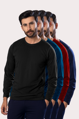 Men's Essential Round Neck Full Sleeves Assorted (Pack of 3) - Hinz Knit