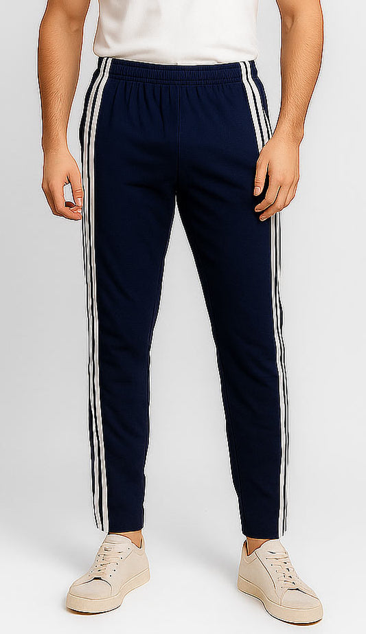 Men's Essential Side Stripe Trouser (Navy Blue)