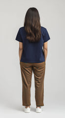 Women's Navy shirt and printed trouser (Stretchable)