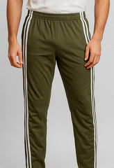 Men's Essential Side Stripe Trouser Olive Green
