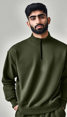 IDOL Half Zip Sweater Olive green