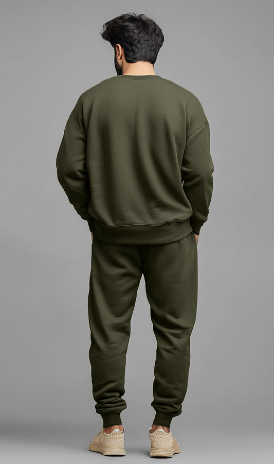 Fleece Olive Sweat Suit