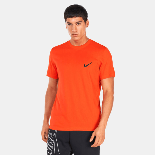 Cotton Orange Unisex Short Sleeve T-Shirt with embroidered logo