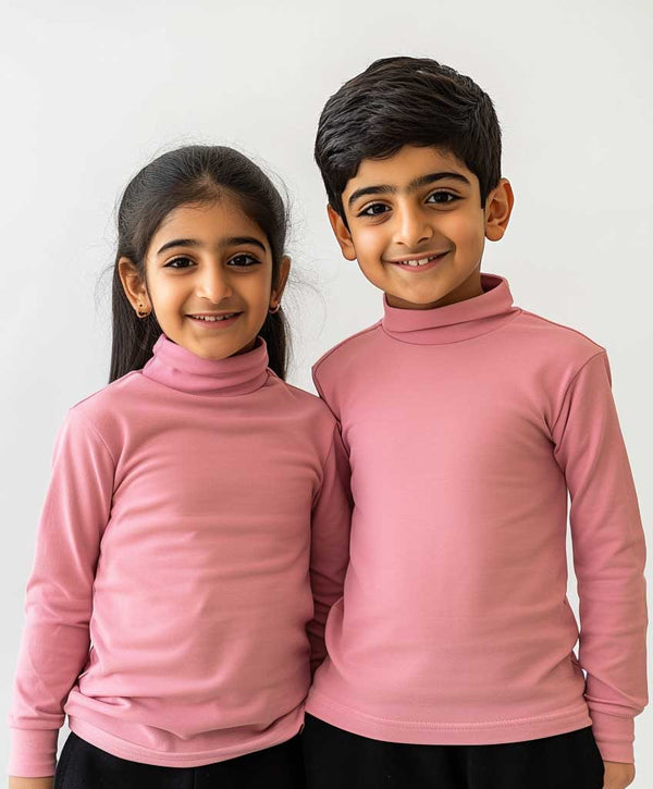 Girls/Boys High Neck Tops (Pink)
