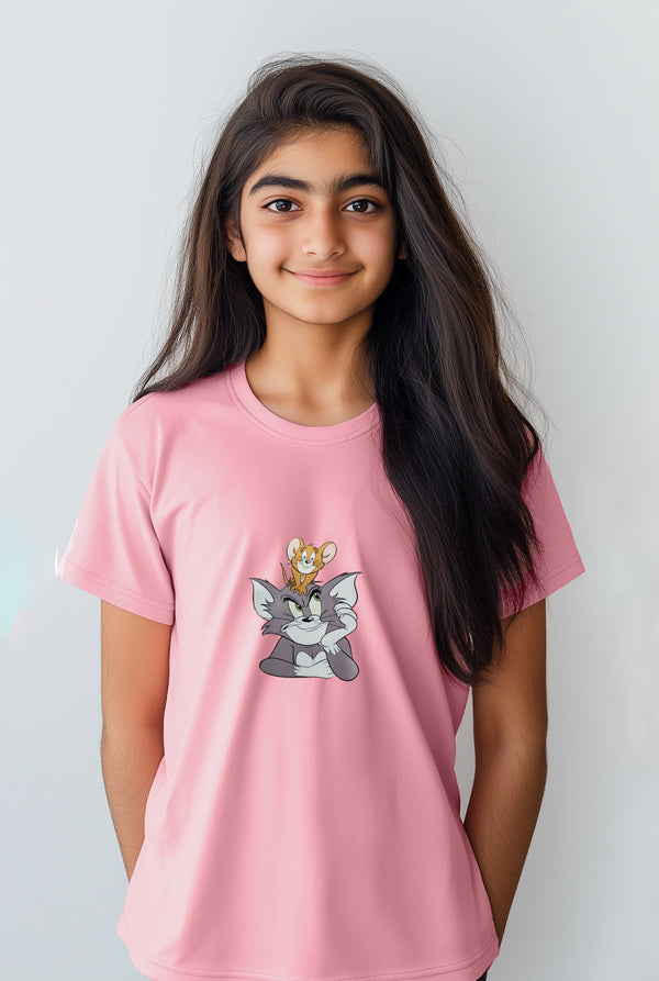 Girls Basic Printed Top  Half Sleeve