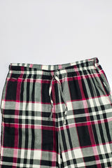 Women Cotton flannel Check Trouser (pink black Check)