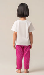 Girls T-shirt and Trouser (Pink Dot Printed) Happy Moon