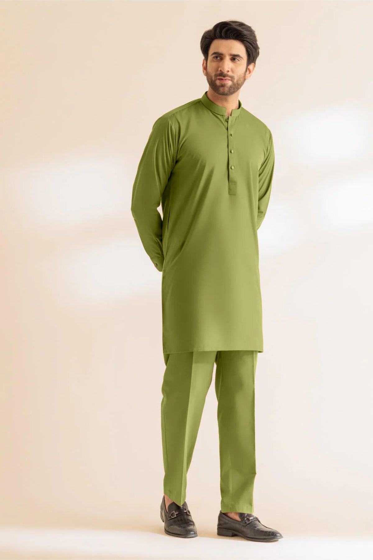 Pistachio green Kurta Pajama For Men