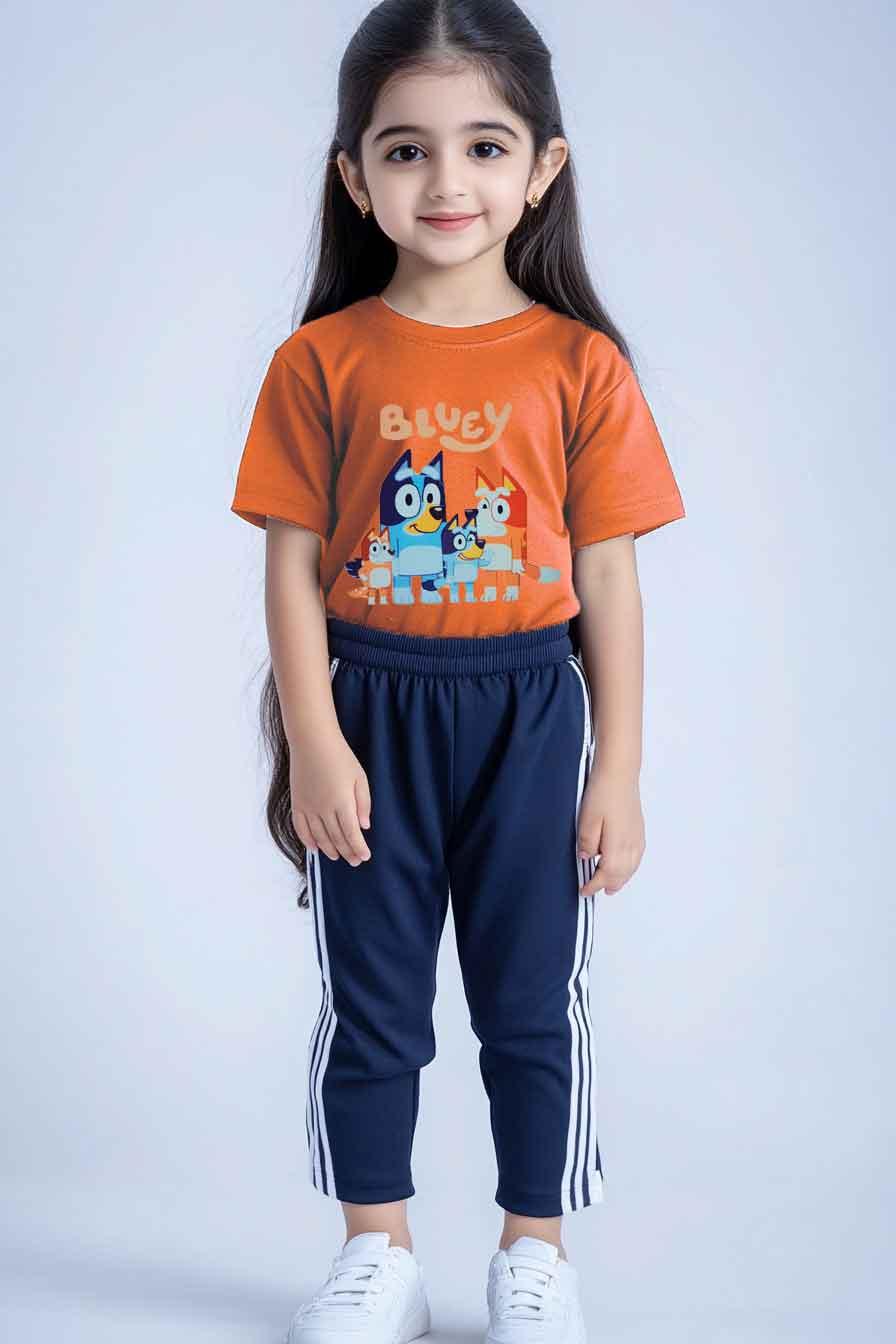 Girls T-shirt and Trouser (Peach)