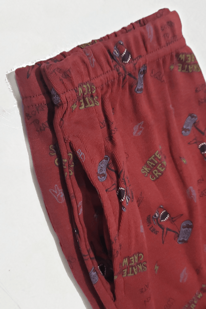 marron shark printed boys pyjamas