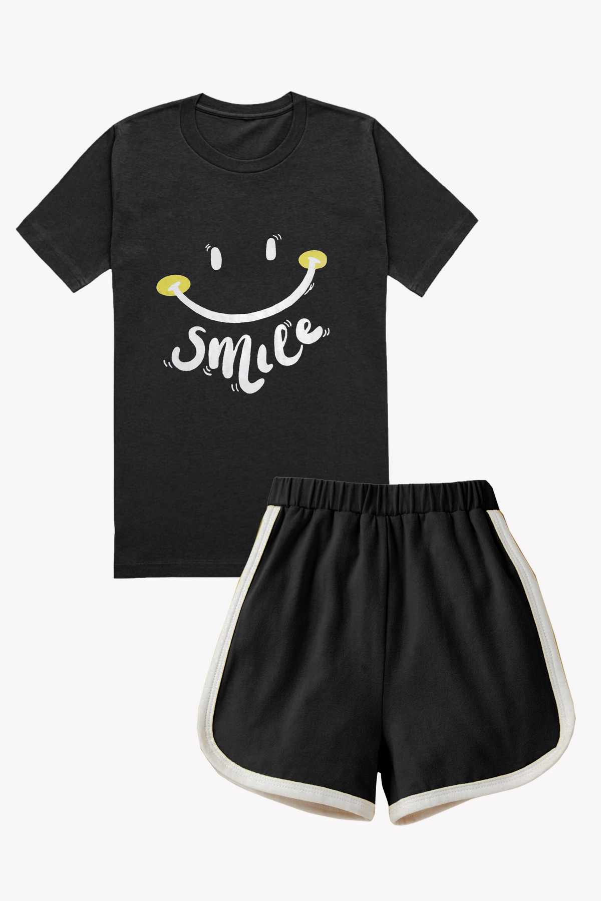 Unisex smile face T-Shirt & Nicker Set