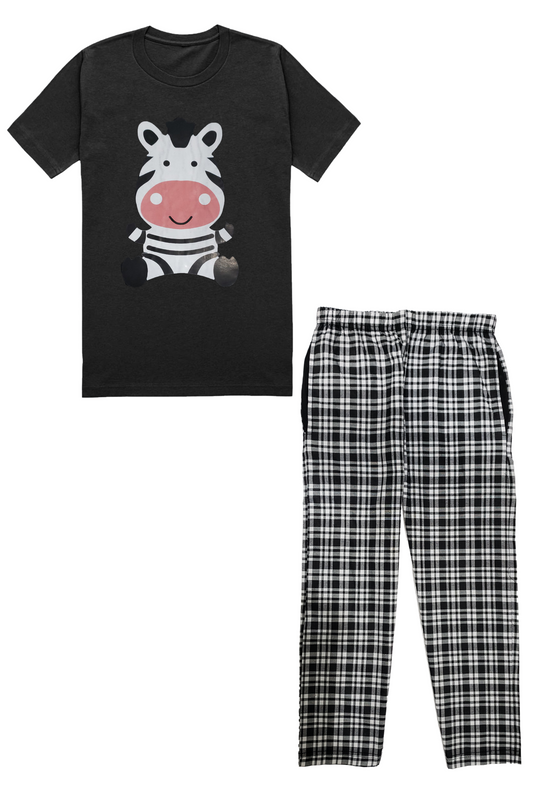 Printed Unisex T-shirt and cotton Check Trouser