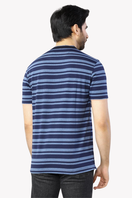 Blue and Sky Stripes Short Sleeve T-Shirt