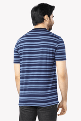 Blue and Sky Stripes Short Sleeve T-Shirt