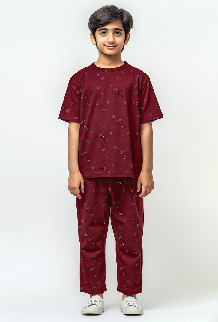 maroon night suit for kids