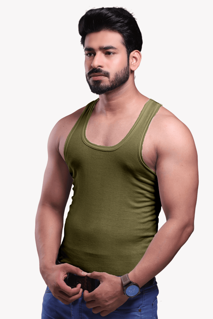 Men's Rib Sleeveless Assorted Vests 707 (Pack of 2) - Hinz Knit
