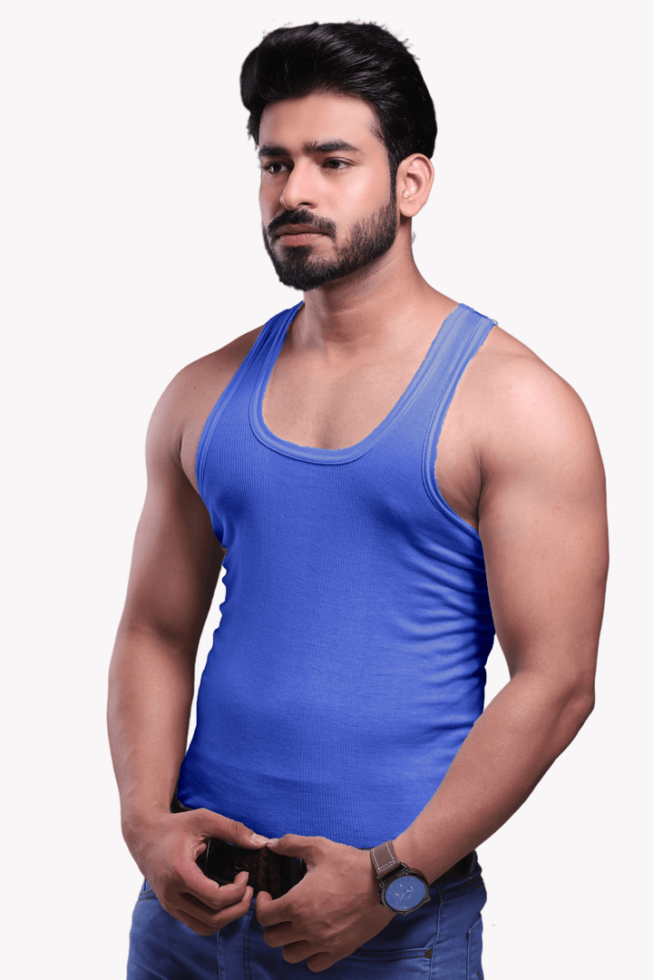 Men's Rib Sleeveless Assorted Vests 707 (Pack of 2) - Hinz Knit