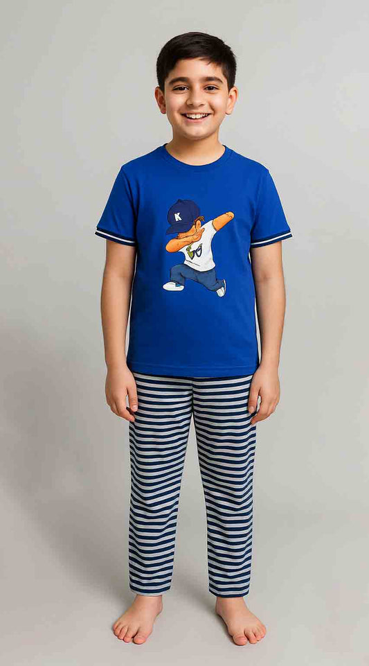 Unisex T-shirt and  Trouser (Black white Stripe)