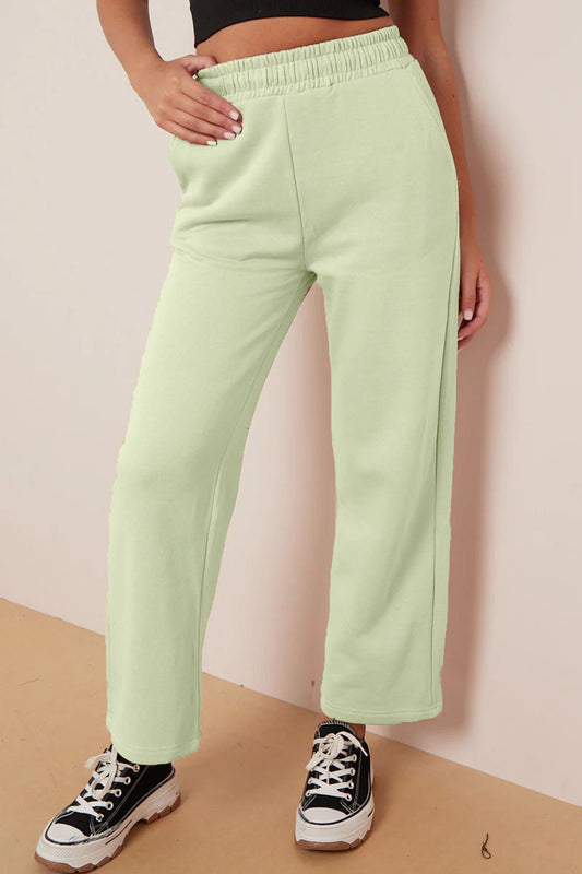 Wide Leg Fleece Trousers (Light Sea Green)