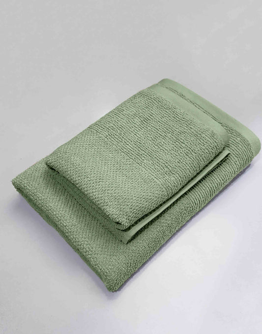 Greek Premium Bath & Hand Towels (2-Pcs) Sea Green