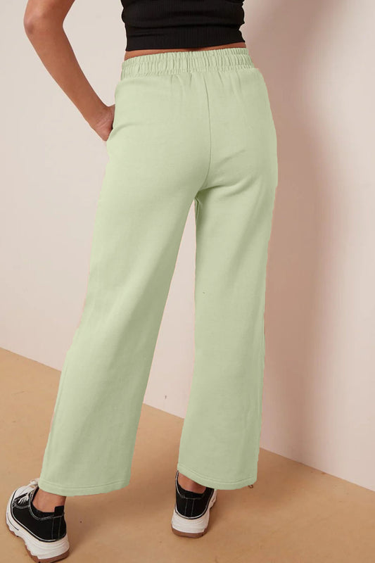 Wide Leg Fleece Trousers (Light Sea Green)