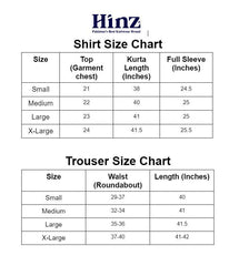size chart kurta pajama
