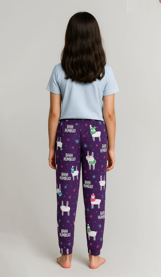 Girls T-shirt and Trouser (Purple and Sky)