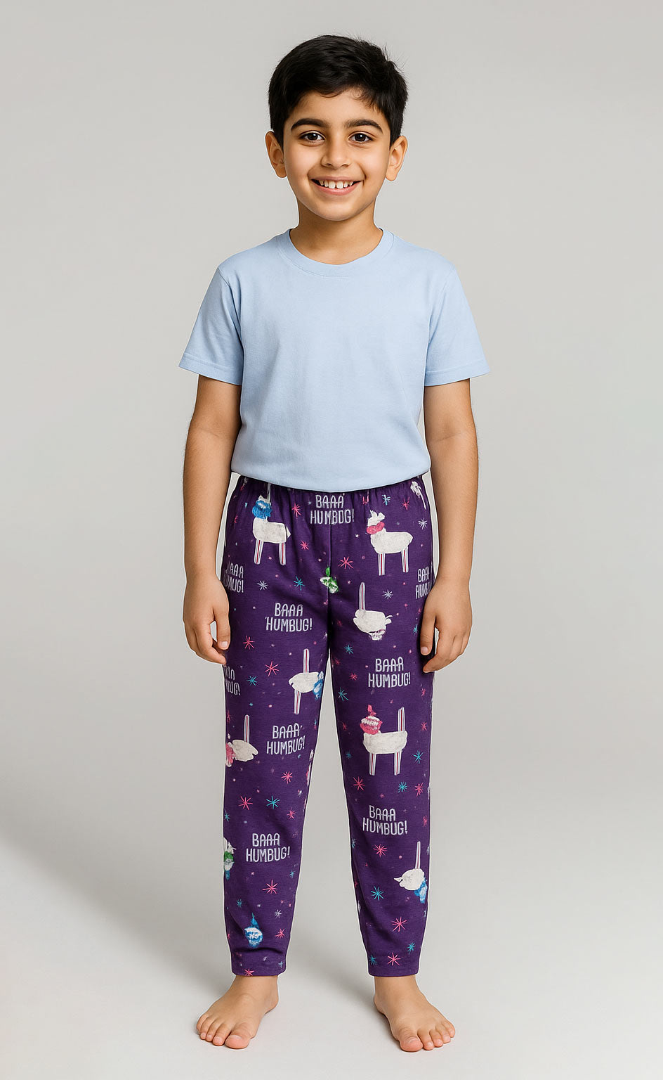 Boy T-shirt and Trouser (Purple and Sky)