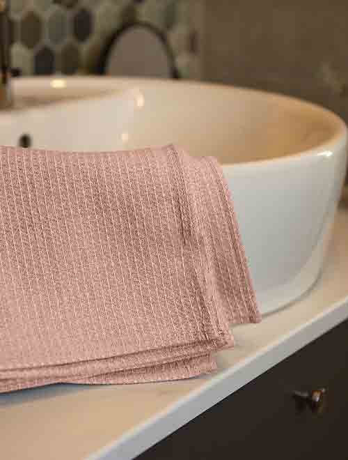 Premium Cotton Waffle Bath Sheet  Towel (Soft Pink)