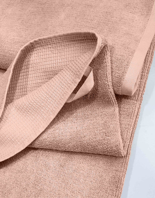 Premium Cotton Waffle Bath Sheet  Towel (Soft Pink)