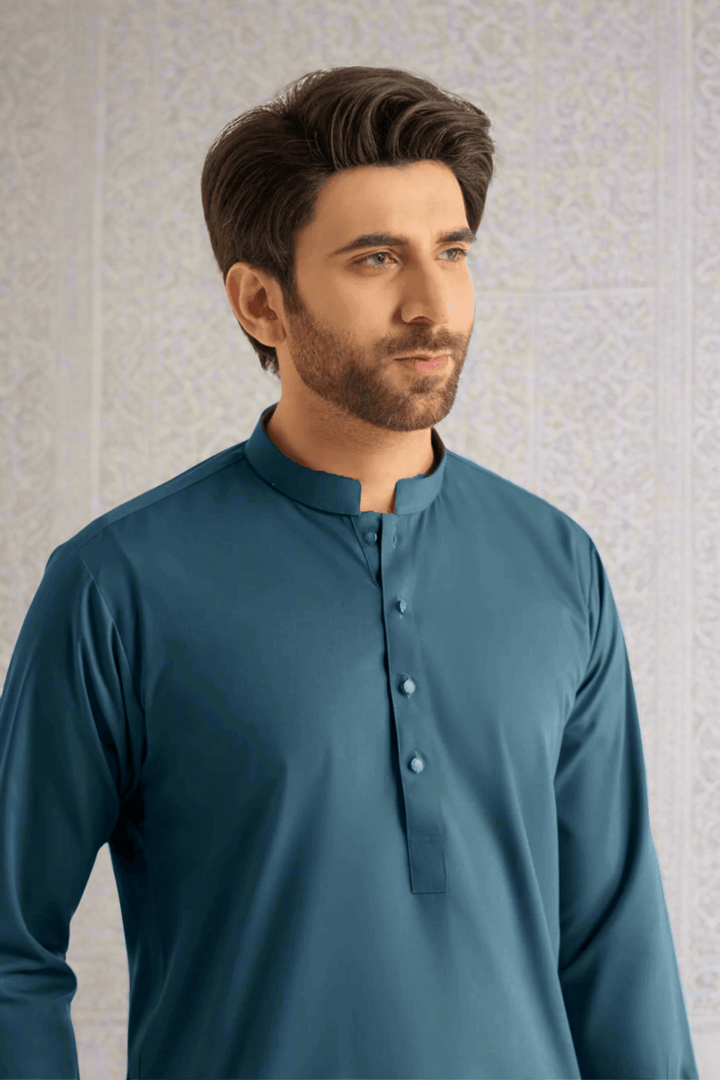 blue kurta for men