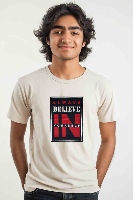 Men's Short Sleeves Printed T-Shirt Believe